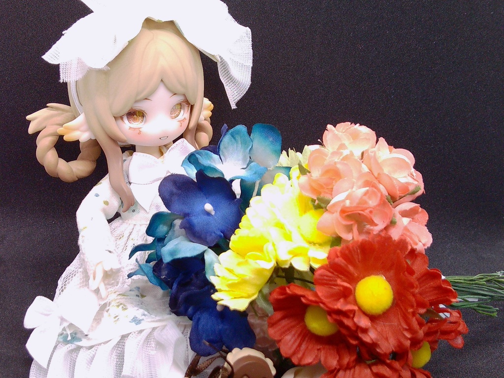 緑小花ワンピース&ヘドレ ブラインドドール 1/8サイズ