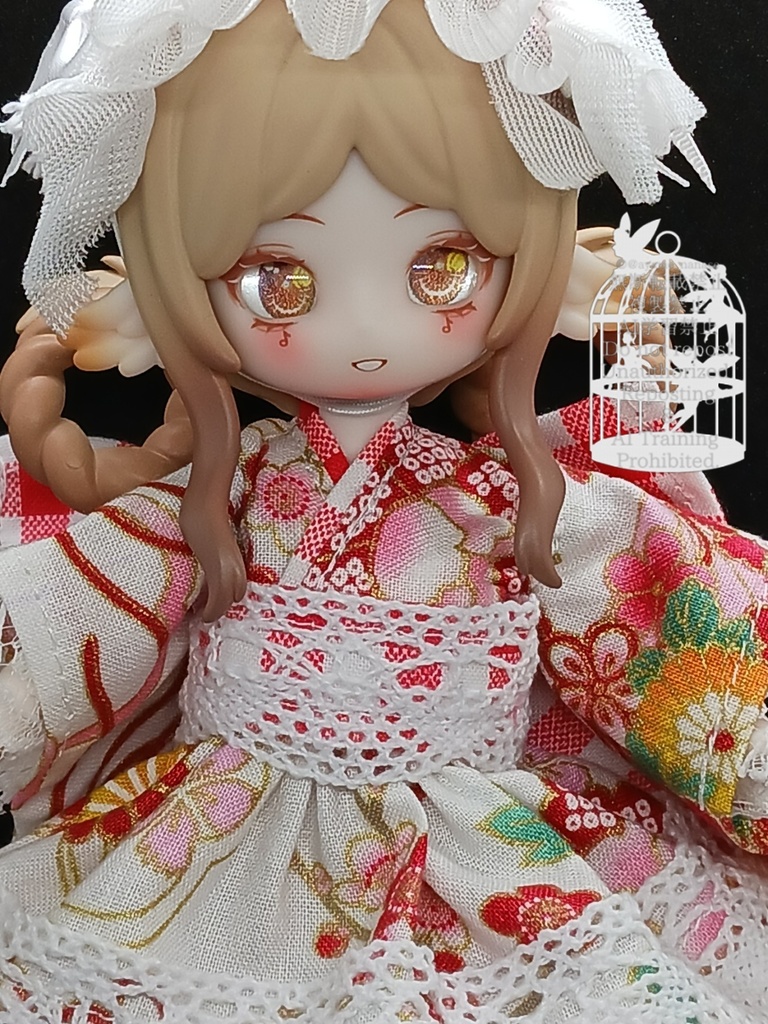 和装ワンピース 白 ブラインドドール 1/8