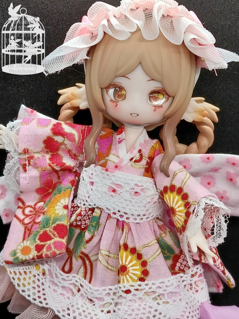 和装ワンピース ピンク ブラインドドール 1/8