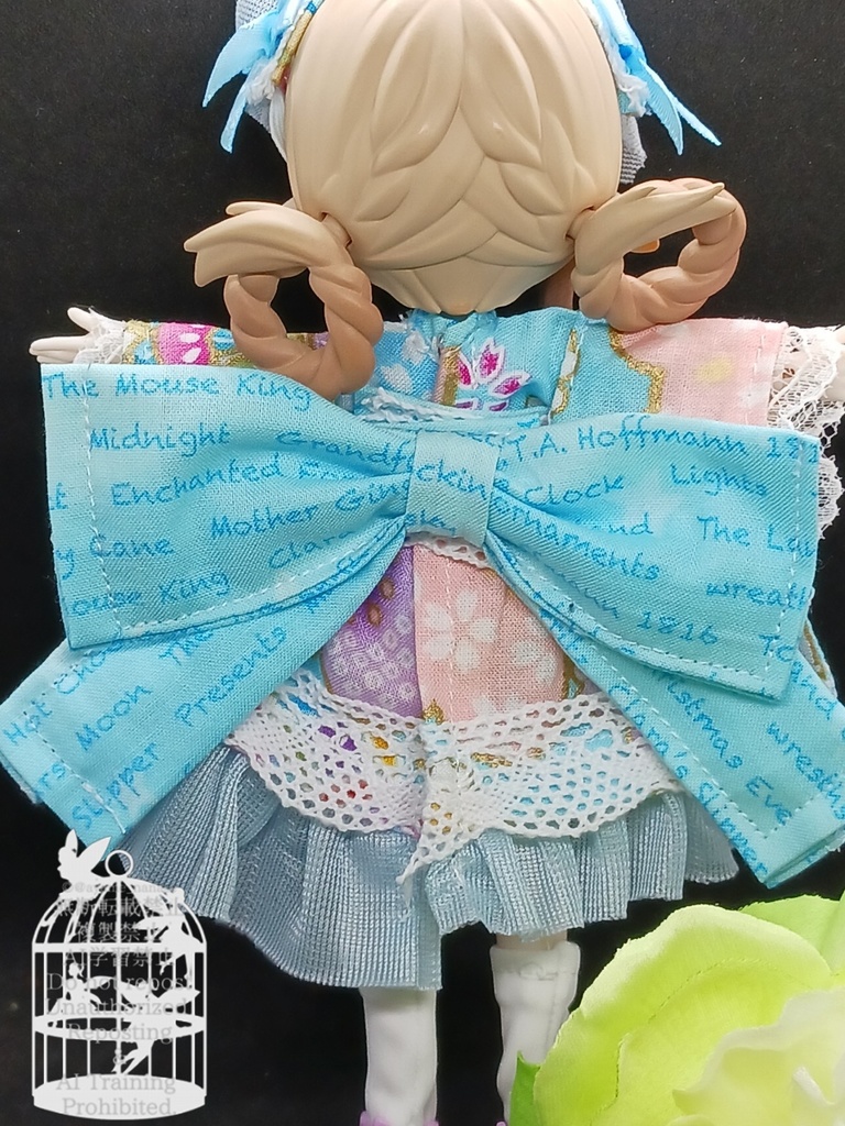 和装ワンピース 水色 ブラインドドール 1/8