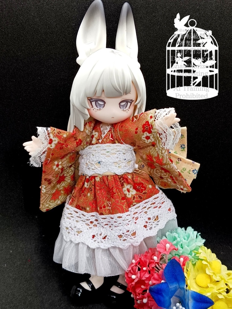和装ワンピース おれんじ ブラインドドール 1/8