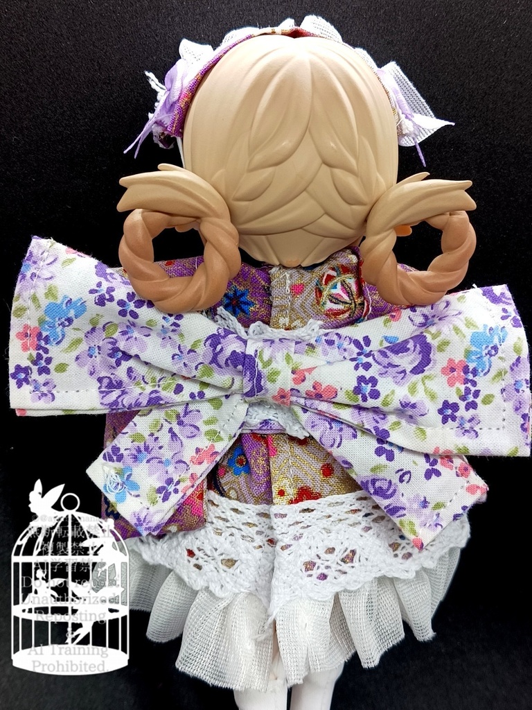 和装ワンピース むらさき ブラインドドール 1/8