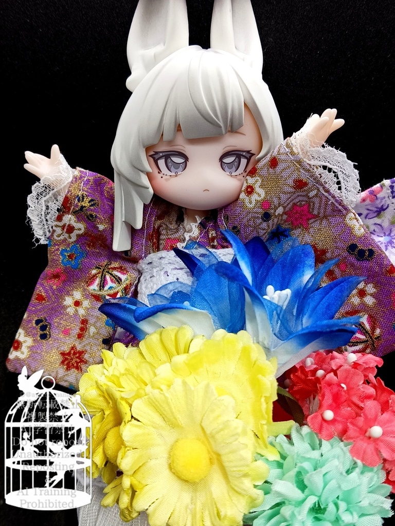 和装ワンピース むらさき ブラインドドール 1/8