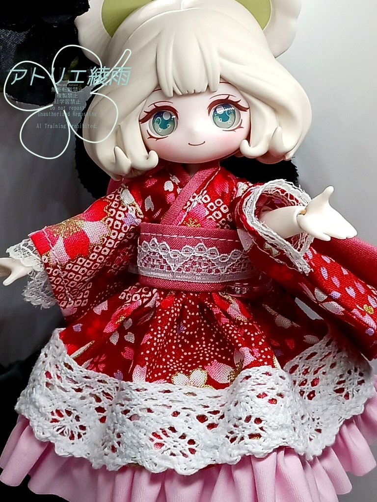 ブラインドドール 1/8 和装ワンピース 赤桜