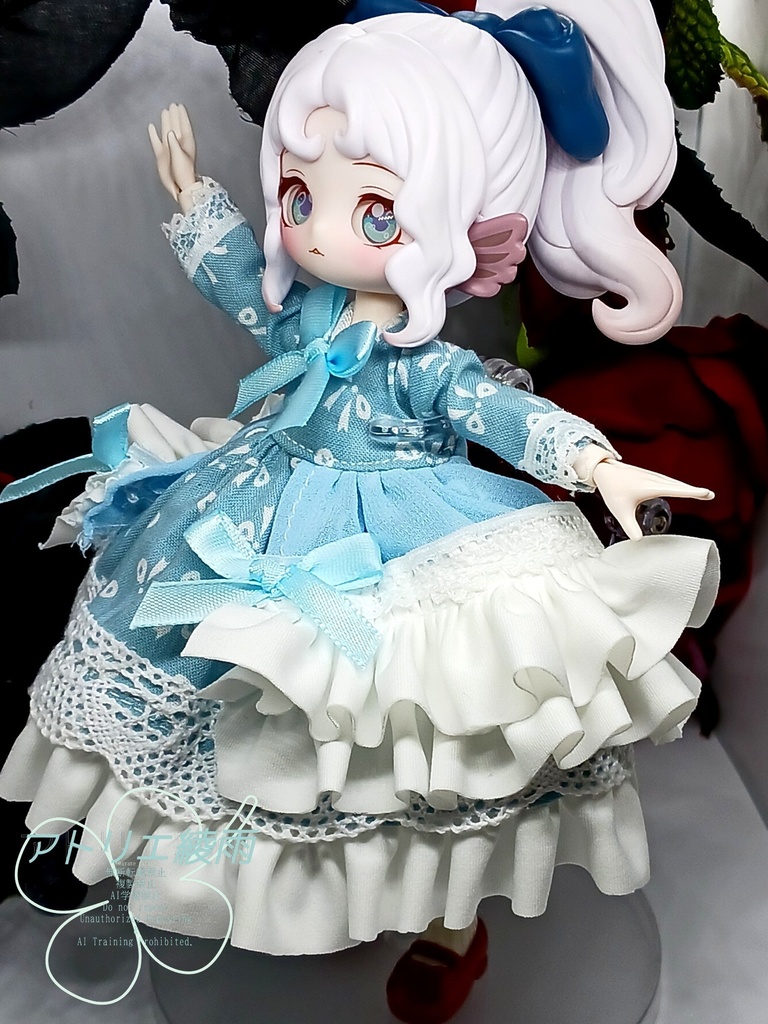 ブラインドドール 1/8 フリルもりもりワンピース 水色リボン
