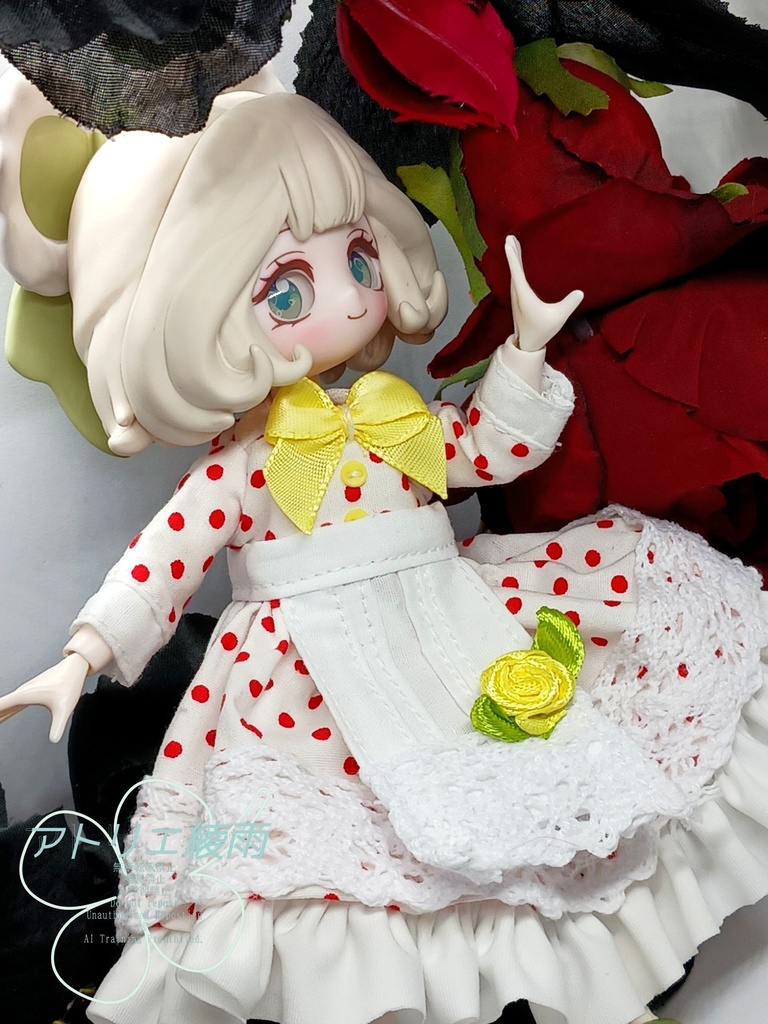 ブラインドドール 1/8 水玉エプロンワンピース 赤黄