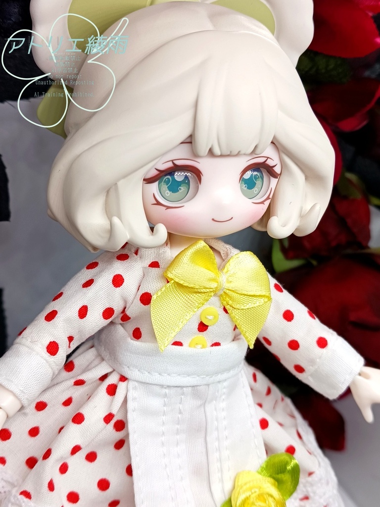 ブラインドドール 1/8 水玉エプロンワンピース 赤黄