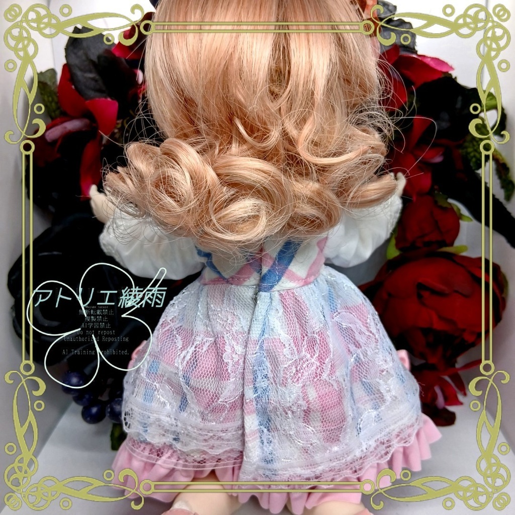 TinyFox　春色チェックのワンピース（ピンク）