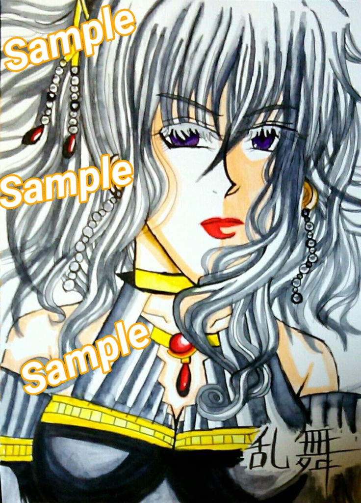 手描きイラスト　オリジナルキャラクター　デジタルイラスト【乱舞様】