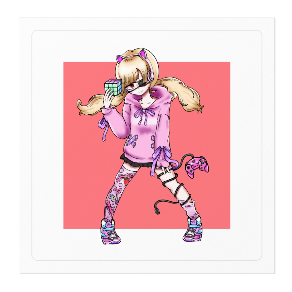 ゲーマー少女ステッカー