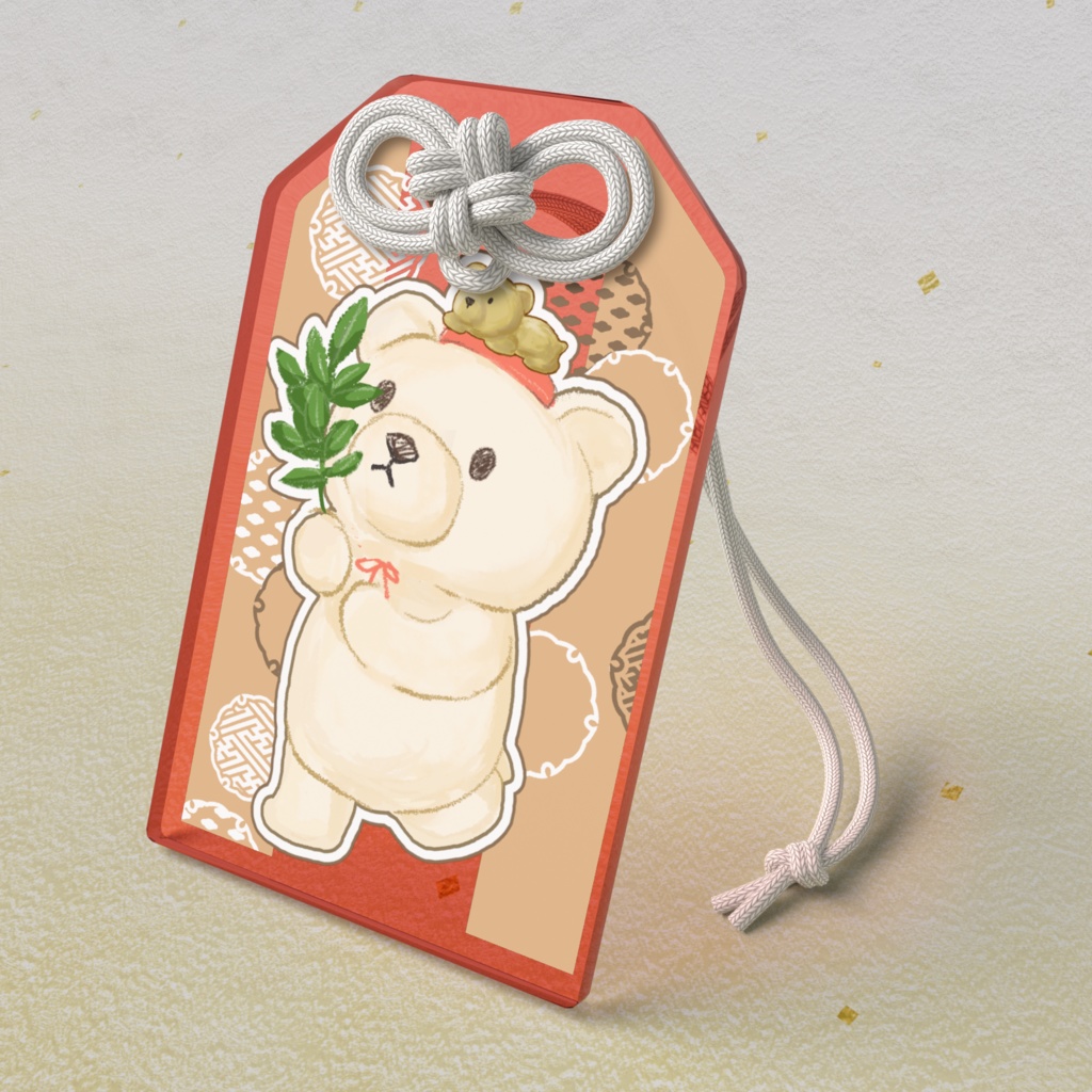 お祈りお守り型白くまアクキー