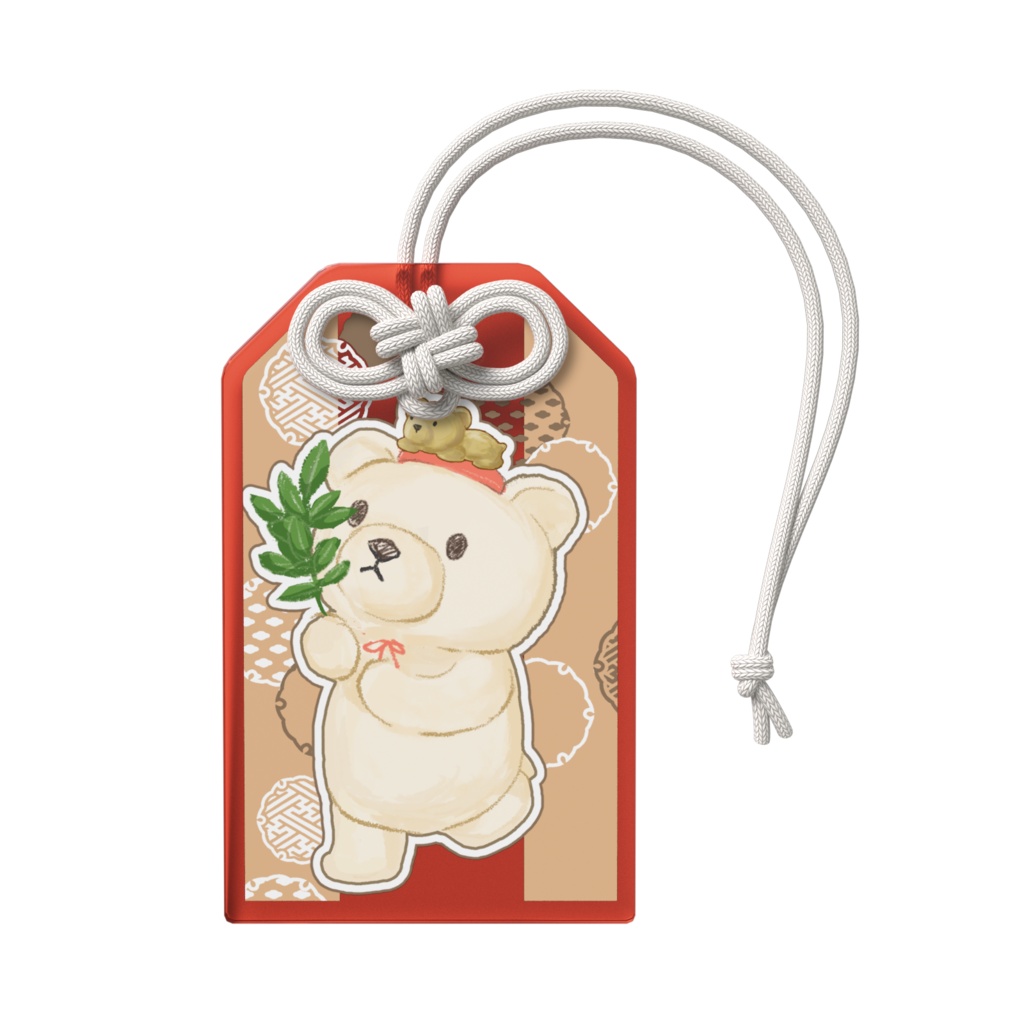 お祈りお守り型白くまアクキー