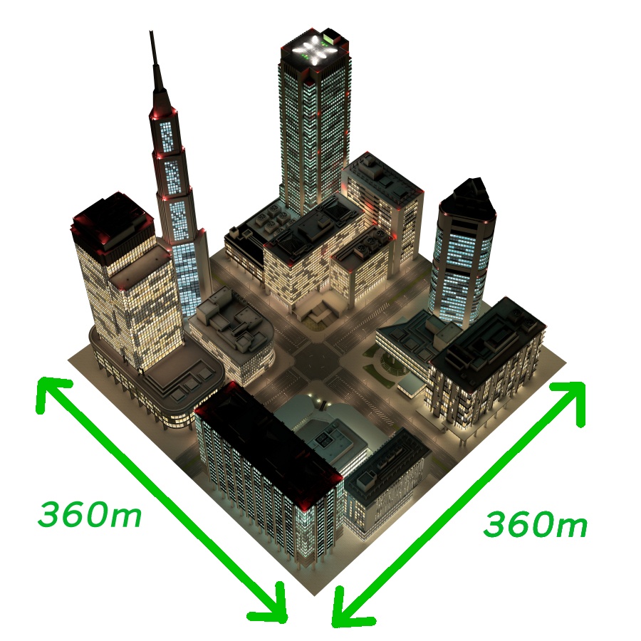 オフィス街交差点(夜・カラー)