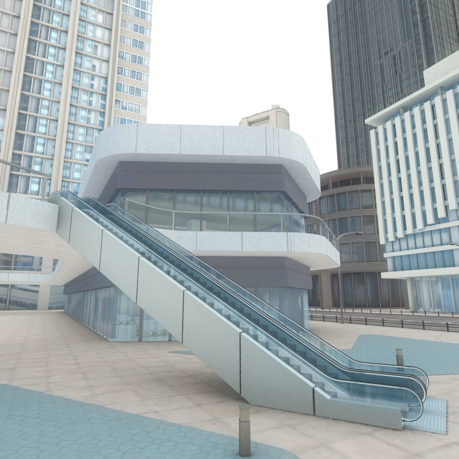 オフィス街交差点(昼・カラー)