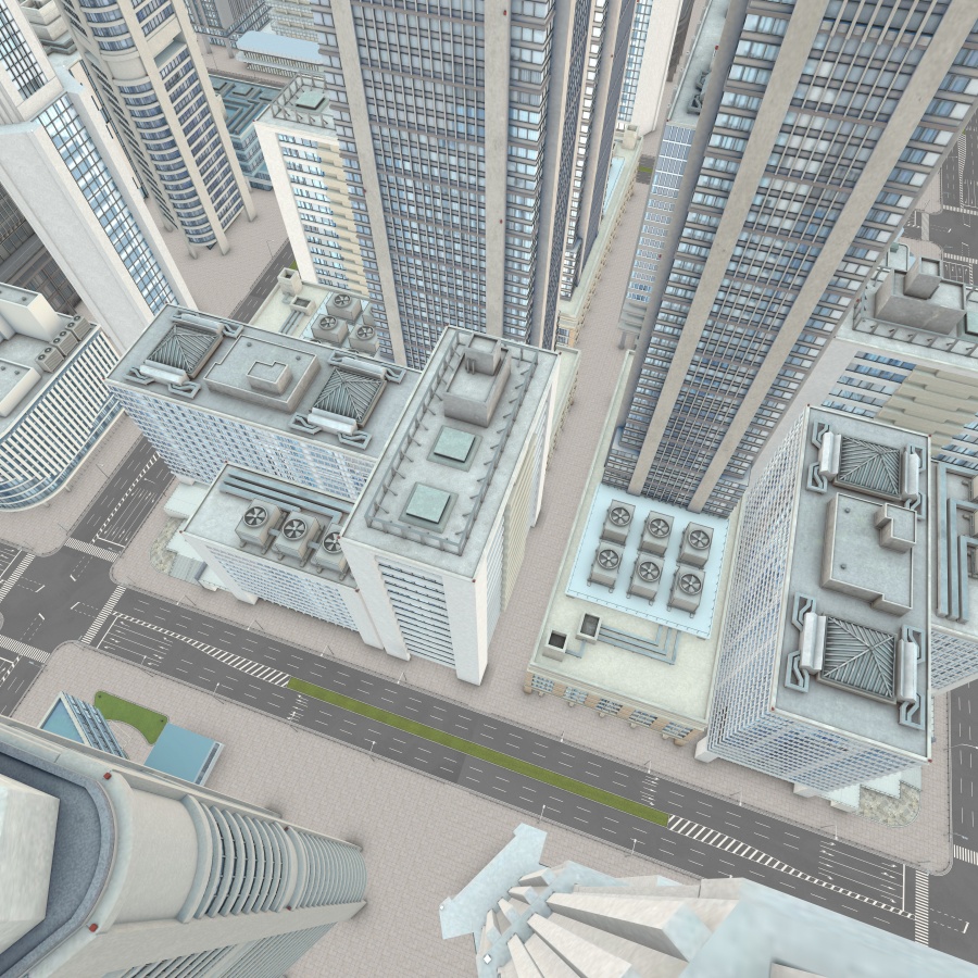 オフィス街交差点(昼・カラー)