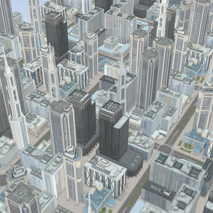 オフィス街交差点(昼・カラー)