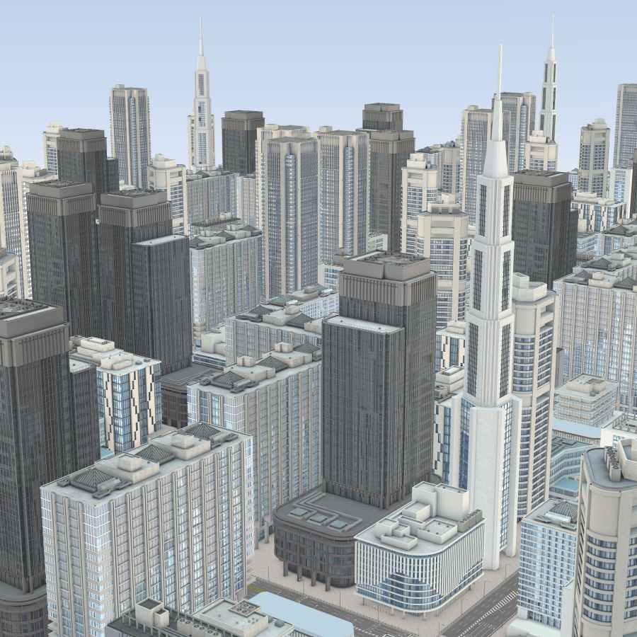 オフィス街交差点(昼・カラー)