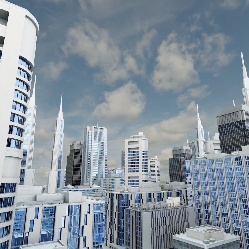 オフィス街交差点(昼・カラー)