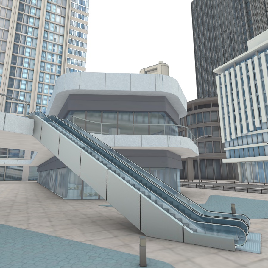 オフィス街交差点(昼・カラー)