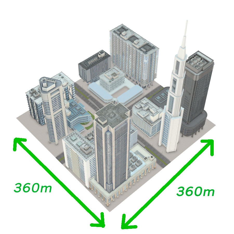 オフィス街交差点(昼・カラー)