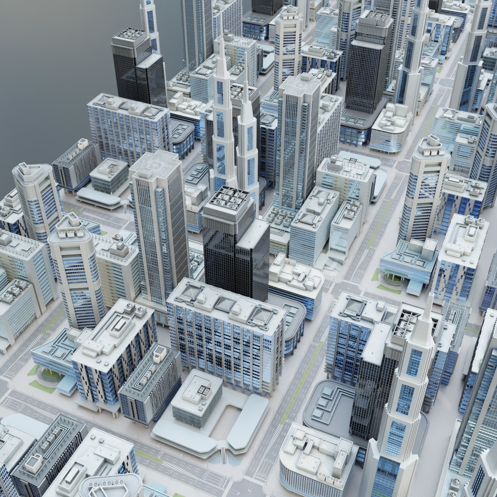 オフィス街交差点(昼・カラー)