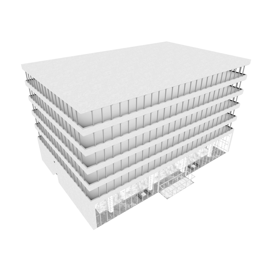 ラウンジとエレベーター(モノクロ)