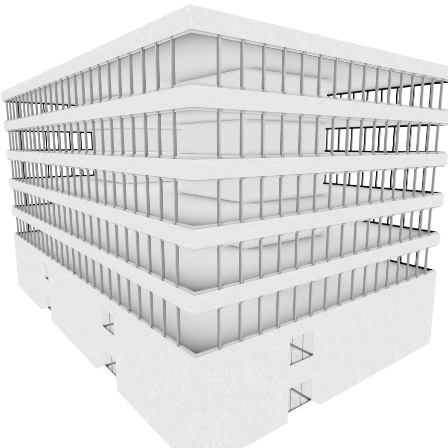 ラウンジとエレベーター(モノクロ)