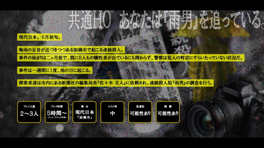 クトゥルフ神話TRPG『愚者の雨乞い』