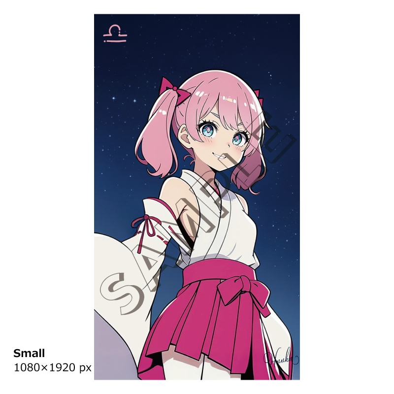 【12星座娘】天秤座の守護巫女 ─ 推し守護巫女シリーズ第2弾! │ スマホ壁紙サイズ