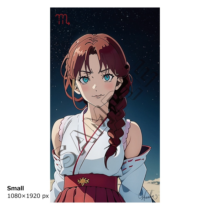 【12星座娘】蠍座の守護巫女 ─ 推し守護巫女シリーズ第8弾! │ スマホ壁紙サイズ