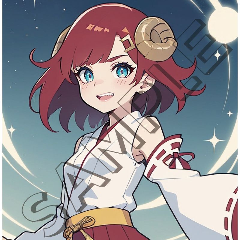 【12星座娘】牡羊座 の守護巫女 ─ 推し守護巫女シリーズ第1弾! │ スマホ壁紙サイズ