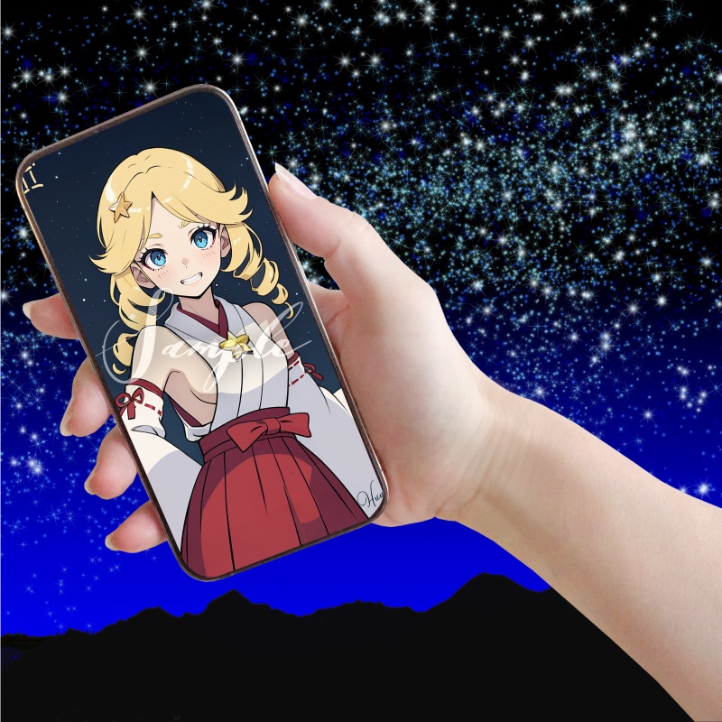 【12星座娘】双子座 の守護巫女 ─ 推し守護巫女シリーズ第3弾! │ スマホ壁紙サイズ