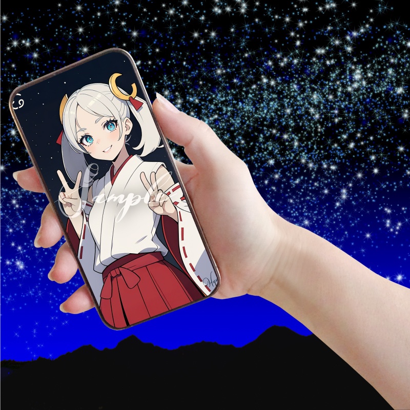 【12星座娘】蟹座の守護巫女 ─ 推し守護巫女シリーズ第4弾！ │ スマホ壁紙サイズ