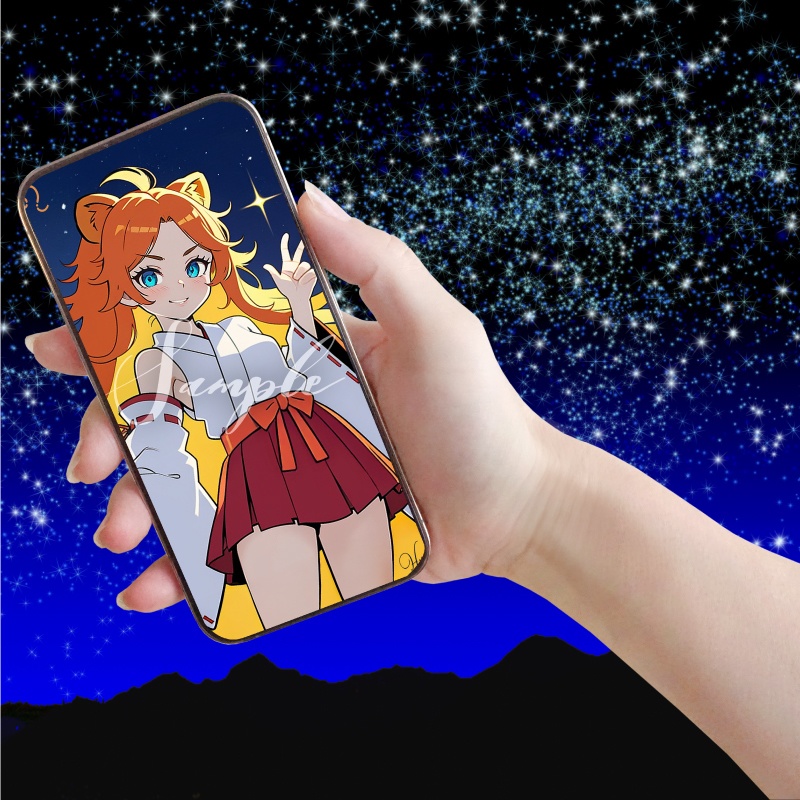 【12星座娘】獅子座の守護巫女 ─ 推し守護巫女シリーズ第5弾！ │ スマホ壁紙サイズ