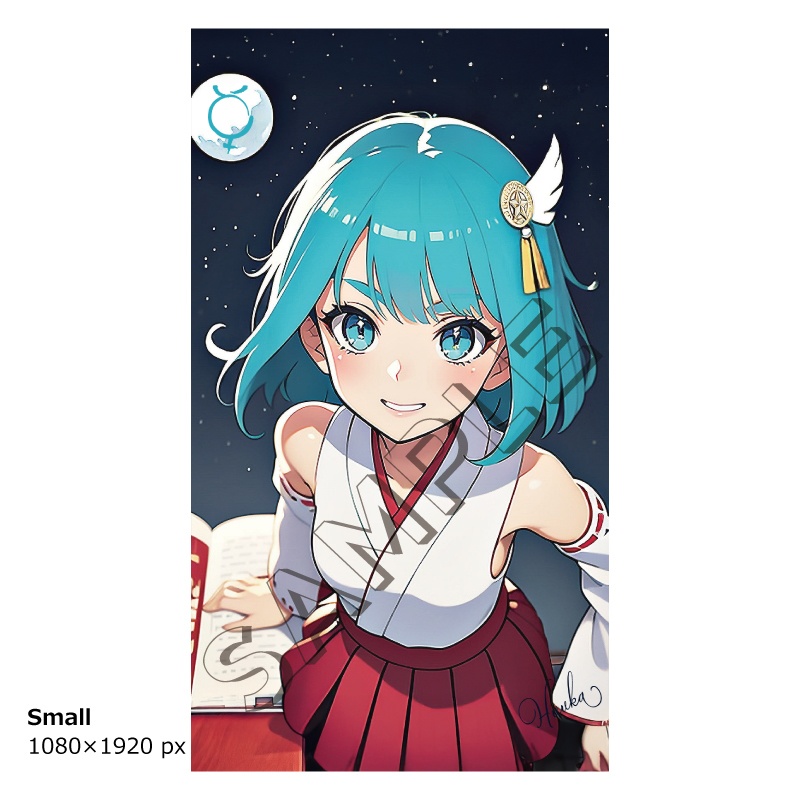 【守護惑星娘】水星の巫女 ─ 知性をつなぐ守護惑星シリーズ第3弾 │ スマホ壁紙サイズ