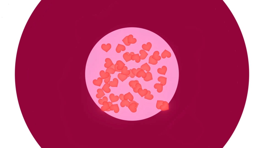 OBSシーンチェンジ トランジション 〇ハート(白→桃)