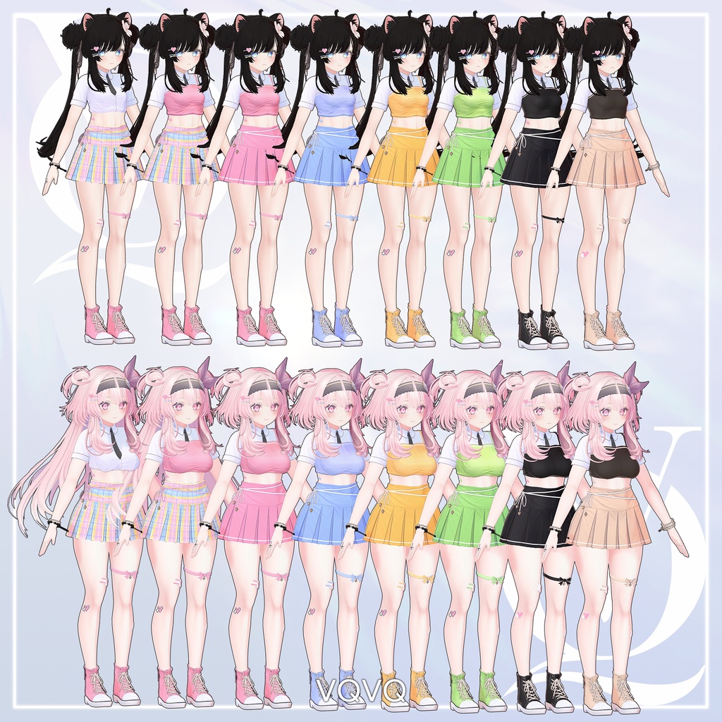 【4アバター対応】 Summer School Idol サマースクールアイドル衣装