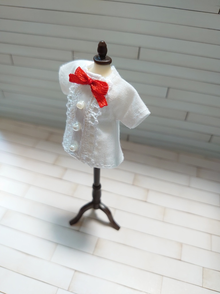 ねんどろいどどーる オビツ11 リボン ブラウス レース シャツ 服