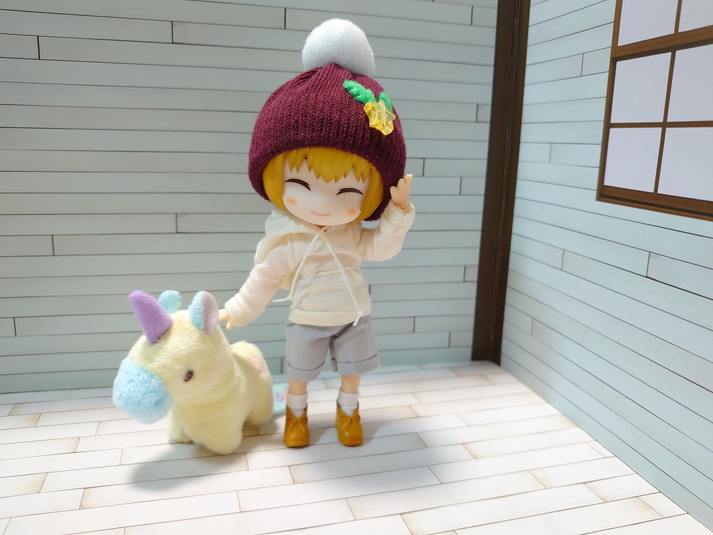 ねんどろいどどーる 5インチ ニット帽 帽子 オビツ11 ボルドー クリスマス くもりのちあめうさぎ Booth