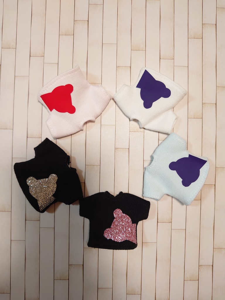 ひょっこり覗くねこさん・くまさんシャツ