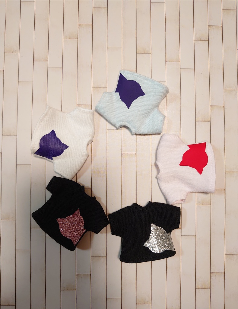 ひょっこり覗くねこさん・くまさんシャツ