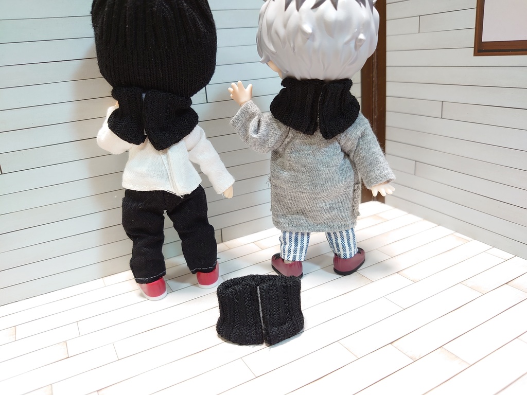 リブ生地ネックウォーマー(マフラー)