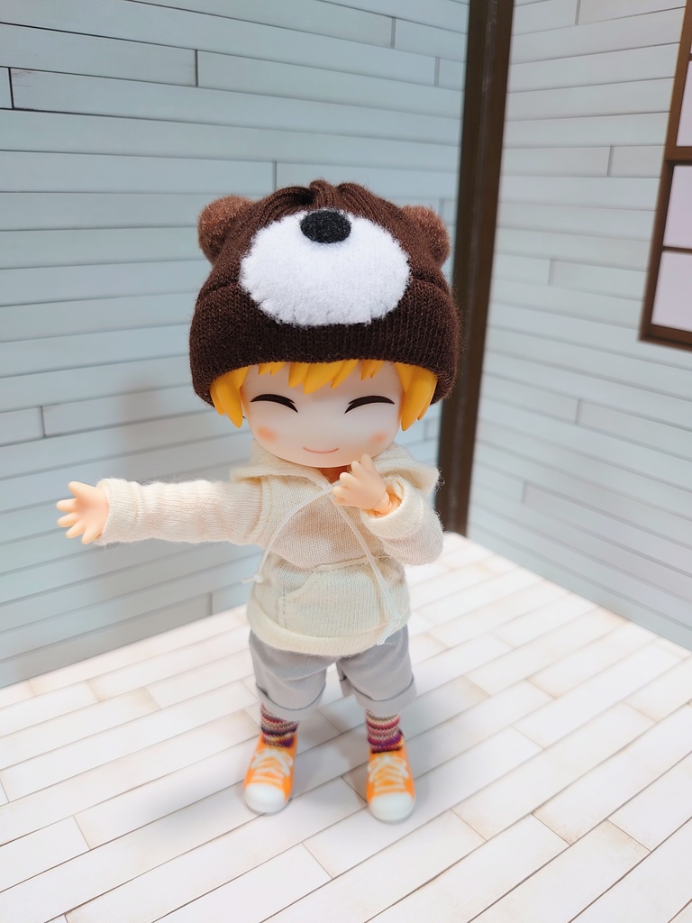 茶色いくまさんニット帽 ★ねんどろいどどーる 5インチ オビツ11