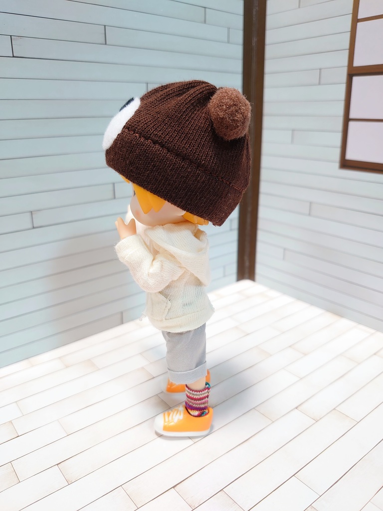 茶色いくまさんニット帽 ★ねんどろいどどーる 5インチ オビツ11