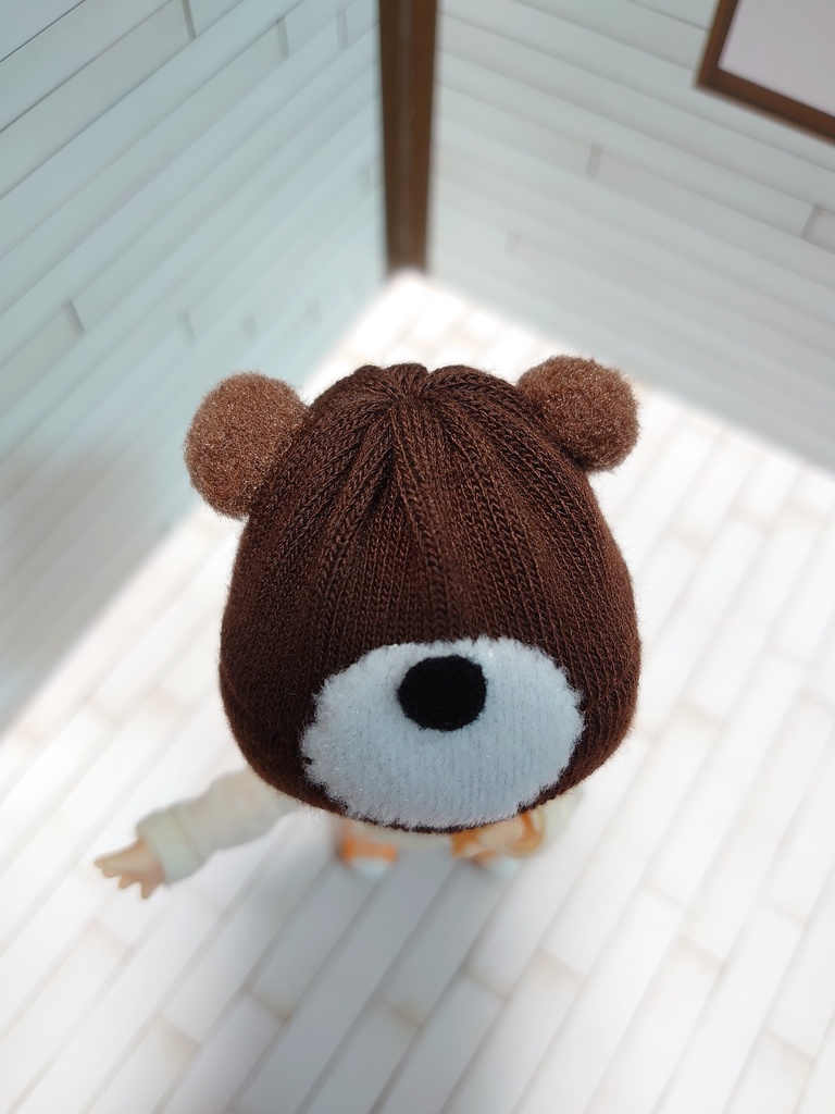 茶色いくまさんニット帽 ★ねんどろいどどーる 5インチ オビツ11