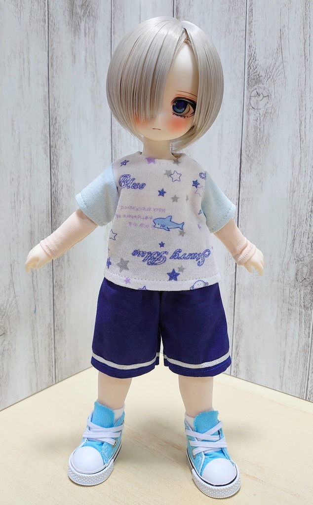 ラメ入サメさんTシャツ&マリンズボン