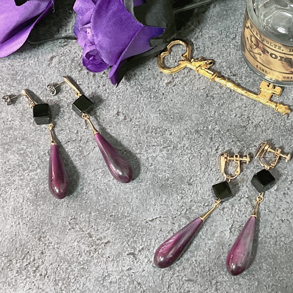 【デザイン等変更しました】カラスバイメージ耳飾り