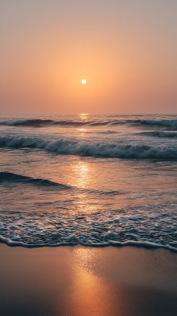 朝焼けの海辺 壁紙コレクションVol.1|スマホ壁紙4枚セット(9:16)
