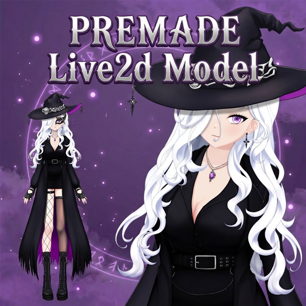 [High Quality] Gothic Witch VTuber Model + Animated Debut Trailer Set / プレミアムLive2Dモデル
