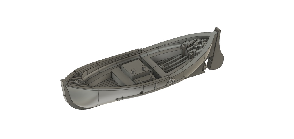 【STLデータ無料配布】1/700 米海軍 26ft Motor WheelNoat Mk1【Free use STL Data】